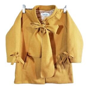 JINXING Rust Brown Bow Neck Lightweight Jacket Overcoat Girls' 120 / US 4-5